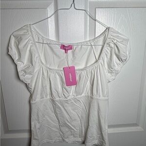 Edikted White Puff Sleeve Blouse